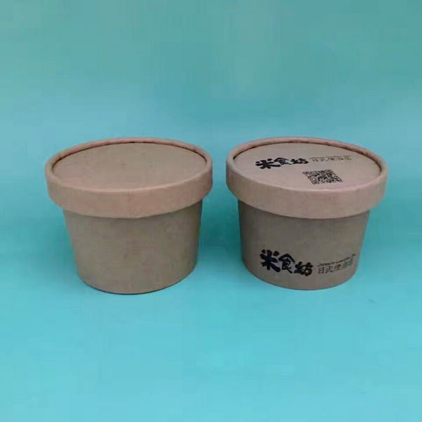 الغذاء الآمن 16oz أكواب الآيس كريم ورقة مع أغطية مزدوجة PE المغلفة مانعة للتسرب