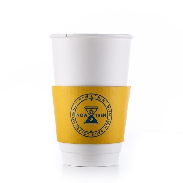 8oz / 12oz / 16oz فنجان ورق حائط مفرد ، فنجان قهوة ورقية يمكن التخلص منه مع غطاء وكم